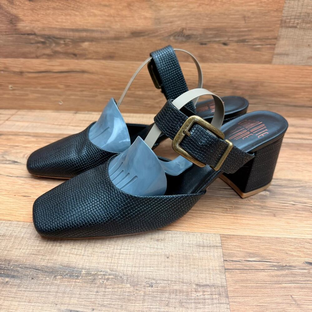 Charlotte Stone Gina size US 12 Heels sandal black leather Shoes